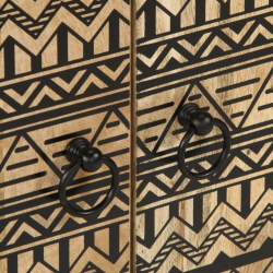 Szafka pod umywalkę, czarna, 62x33x58 cm, lite drewno mango