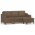 3-osobowa sofa z podnóżkiem, brązowy, 180 cm, tkaniną