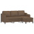 3-osobowa sofa z podnóżkiem, brązowy, 180 cm, tkaniną