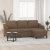 3-osobowa sofa z podnóżkiem, brązowy, 180 cm, tkaniną