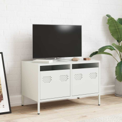 Szafka RTV, biała, 68x39x43,5 cm, stal walcowana na zimno
