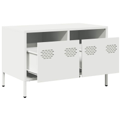 Szafka RTV, biała, 68x39x43,5 cm, stal walcowana na zimno