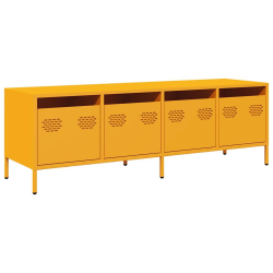 Szafka RTV, żółta, 135x39x43,5 cm, stal walcowana na zimno