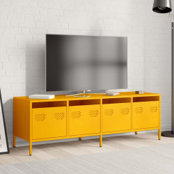 Szafka RTV, żółta, 135x39x43,5 cm, stal walcowana na zimno