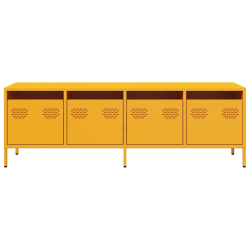 Szafka RTV, żółta, 135x39x43,5 cm, stal walcowana na zimno
