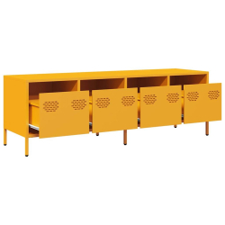 Szafka RTV, żółta, 135x39x43,5 cm, stal walcowana na zimno