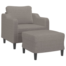 Fotel z podnóżkiem, taupe, 60 cm, obity tkaniną