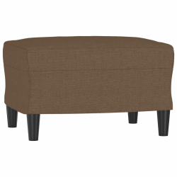 Fotel z podnóżkiem, brązowy, 60 cm, obity tkaniną