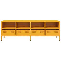 Szafka RTV, żółta, 135x39x43,5 cm, stal walcowana na zimno