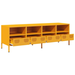 Szafka RTV, żółta, 135x39x43,5 cm, stal walcowana na zimno