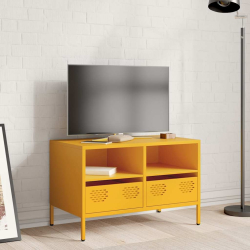 Szafka RTV, musztardowa, 68x39x43,5 cm, stal walcowana na zimno