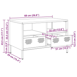 Szafka RTV, musztardowa, 68x39x43,5 cm, stal walcowana na zimno
