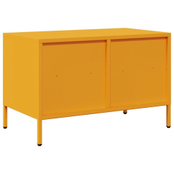 Szafka RTV, musztardowa, 68x39x43,5 cm, stal walcowana na zimno