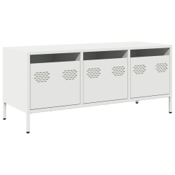 Szafka RTV, biała, 101,5x39x43,5 cm, stal walcowana na zimno