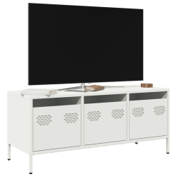 Szafka RTV, biała, 101,5x39x43,5 cm, stal walcowana na zimno