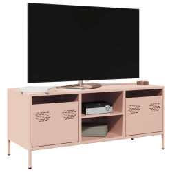 Szafka RTV, różowa, 101,5x39x43,5 cm, stal walcowana na zimno