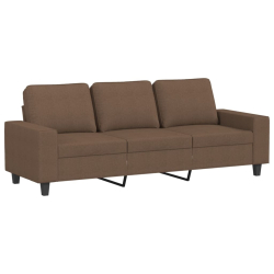 3-osobowa sofa z podnóżkiem, brązowy, 180 cm, tkaniną