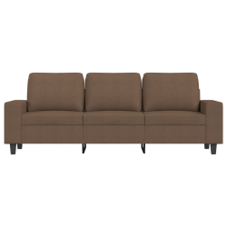 3-osobowa sofa z podnóżkiem, brązowy, 180 cm, tkaniną