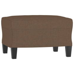 Fotel z podnóżkiem, brązowy, 60 cm, obity tkaniną