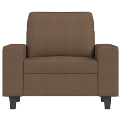Fotel z podnóżkiem, brązowy, 60 cm, obity tkaniną