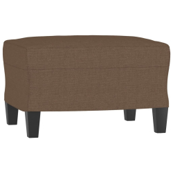 Fotel z podnóżkiem, brązowy, 60 cm, obity tkaniną