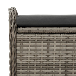 Ławka ze schowkiem i poduszką, szara, 80x51x52 cm, polirattan
