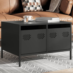 Szafka RTV, czarna, 68x50x43,5 cm, stal walcowana na zimno