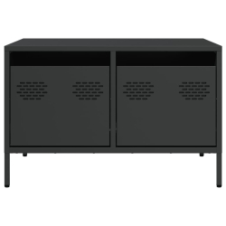 Szafka RTV, czarna, 68x50x43,5 cm, stal walcowana na zimno