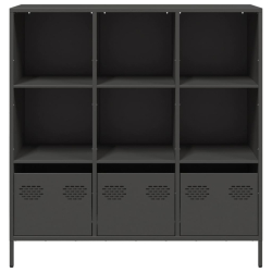 Szafka, czarna, 101,5x39x103,5 cm, stal
