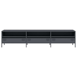Szafka RTV, czarna, 202x39x43,5 cm, stal walcowana na zimno