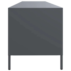 Szafka RTV, czarna, 202x39x43,5 cm, stal walcowana na zimno