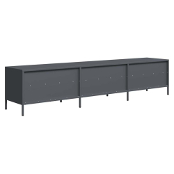 Szafka RTV, czarna, 202x39x43,5 cm, stal walcowana na zimno