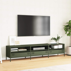 Szafka RTV, oliwkowa, 202x39x43,5 cm, stal walcowana na zimno