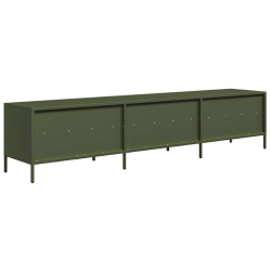 Szafka RTV, oliwkowa, 202x39x43,5 cm, stal walcowana na zimno