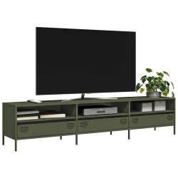 Szafka RTV, oliwkowa, 202x39x43,5 cm, stal walcowana na zimno
