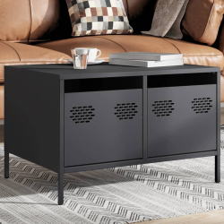 Szafka RTV, czarna, 68x50x43,5 cm, stal walcowana na zimno