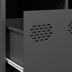 Szafka RTV, czarna, 68x50x43,5 cm, stal walcowana na zimno
