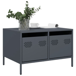 Szafka RTV, czarna, 68x50x43,5 cm, stal walcowana na zimno