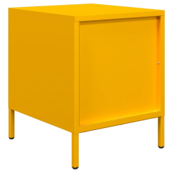 Szafki nocne, 2 szt., musztardowe, 35x39x43,5 cm, stal