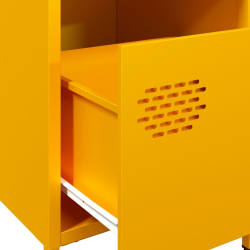 Szafki nocne, 2 szt., musztardowe, 35x39x43,5 cm, stal