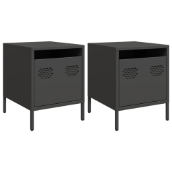 Szafki nocne, 2 szt., czarne, 35x39x43,5 cm, stal