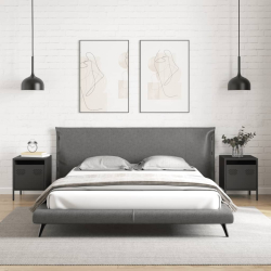 Szafki nocne, 2 szt., czarne, 35x39x43,5 cm, stal