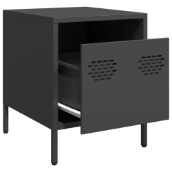 Szafki nocne, 2 szt., czarne, 35x39x43,5 cm, stal