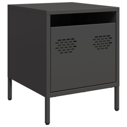 Szafki nocne, 2 szt., czarne, 35x39x43,5 cm, stal