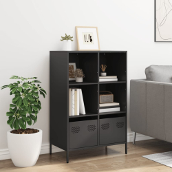 Szafka, czarna, 68x39x103,5 cm, stal