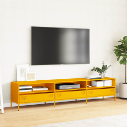 Szafka RTV, żółta, 202x39x43,5 cm, stal walcowana na zimno