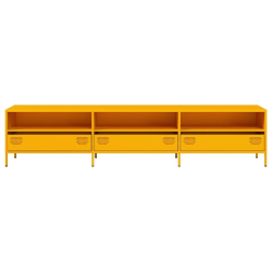 Szafka RTV, żółta, 202x39x43,5 cm, stal walcowana na zimno