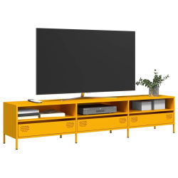 Szafka RTV, żółta, 202x39x43,5 cm, stal walcowana na zimno