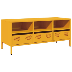 Szafka RTV, żółta, 101,5x39x43,5 cm, stal walcowana na zimno