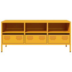 Szafka RTV, żółta, 101,5x39x43,5 cm, stal walcowana na zimno